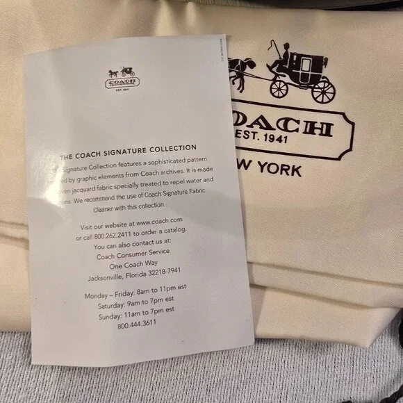 Coach 18885 NWT Madison Gathered Signature Fabric Sophia Satchel Purse Khaki NEW - Picture 14 of 15